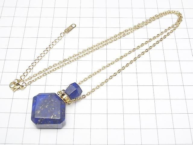 [Video] Lapislazuli Bottle Necklace Diamond 36x24mm 1strand beads (approx. 23inch/58cm)