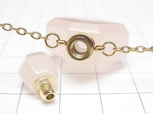 [Video] Rose Quartz Bottle Necklace Diamond 36x24mm 1strand beads (approx. 23inch/58cm)