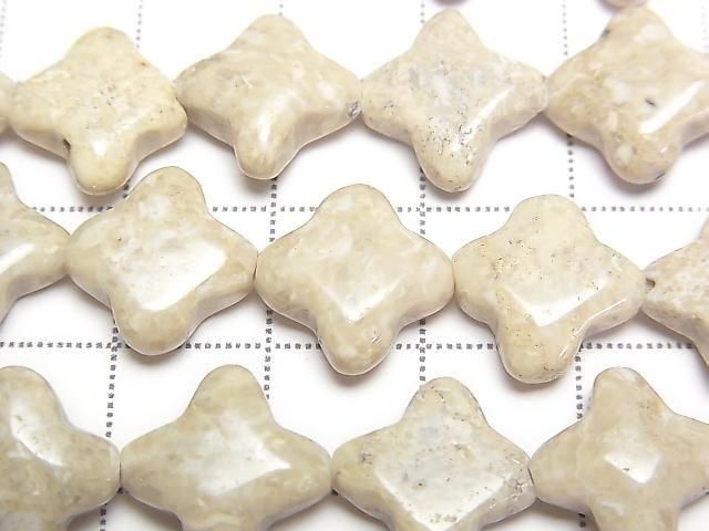 [Video] Riverstone Flower Motif 13x13mm Half or 1strand Beads (approx. 15inch/36cm)