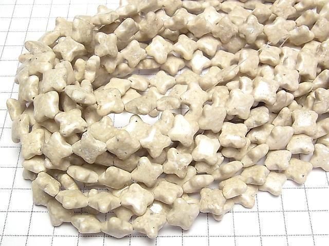 [Video] Riverstone Flower Motif 13x13mm Half or 1strand Beads (approx. 15inch/36cm)