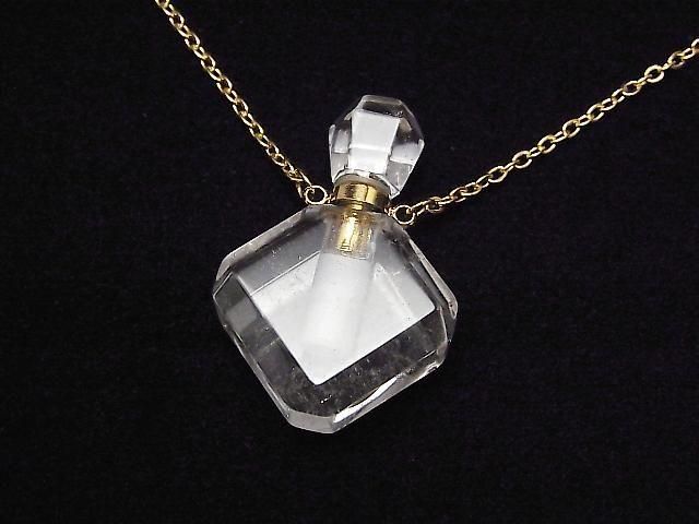 [Video] Crystal Bottle Necklace Diamond 36x24mm 1strand beads (approx. 23inch/58cm)