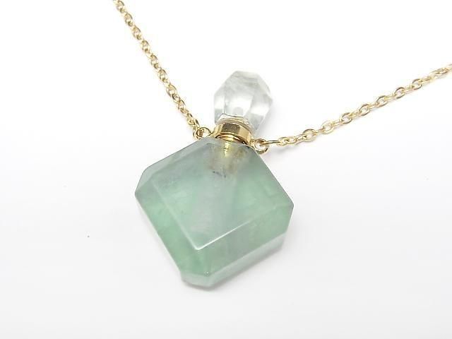 [Video] Green Fluorite Bottle Necklace Diamond 36x24mm 1strand beads (approx. 23inch/58cm)