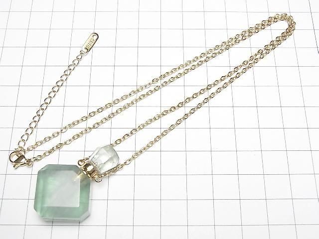 [Video] Green Fluorite Bottle Necklace Diamond 36x24mm 1strand beads (approx. 23inch/58cm)
