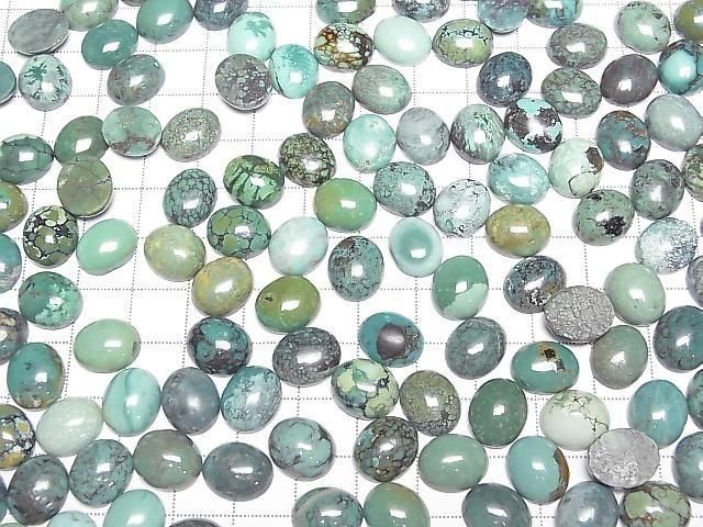 [Video] Turquoise AA++ Oval Cabochon 12x10mm [Green] Patterned 2pcs