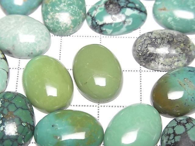 [Video] Turquoise AA++ Oval Cabochon 16x12mm [Green] Patterned 1pc