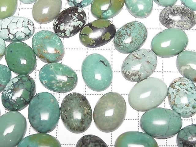 [Video] Turquoise AA++ Oval Cabochon 16x12mm [Green] Patterned 1pc