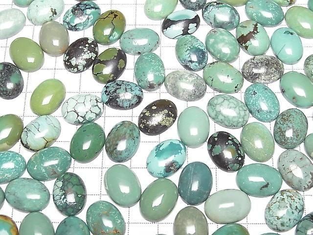 [Video] Turquoise AA++ Oval Cabochon 16x12mm [Green] Patterned 1pc