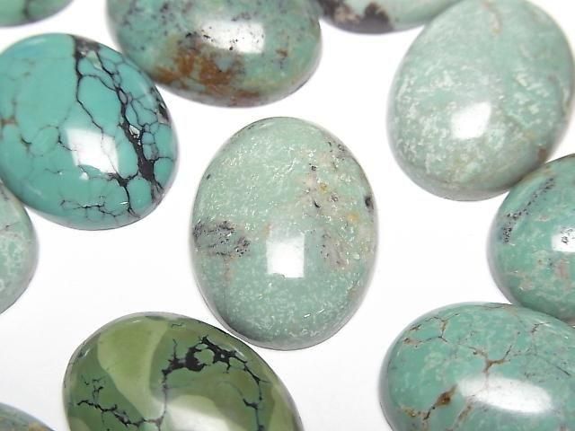[Video] Turquoise AA++ Oval Cabochon 20x15mm [Green] Patterned 1pc
