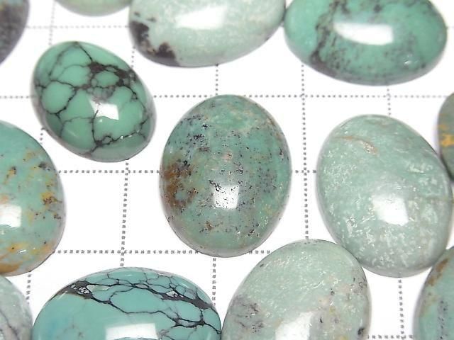 [Video] Turquoise AA++ Oval Cabochon 20x15mm [Green] Patterned 1pc