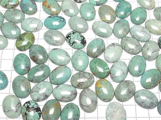[Video] Turquoise AA++ Oval Cabochon 20x15mm [Green] Patterned 1pc