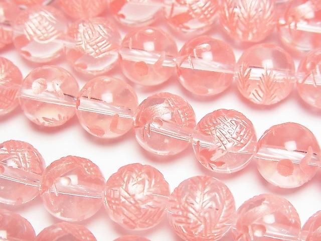 [Video] Red! Phoenix (Four Divine Beasts) Carved! Crystal AAA Round 10mm 1/4 or 1strand beads (approx. 15inch/36cm)