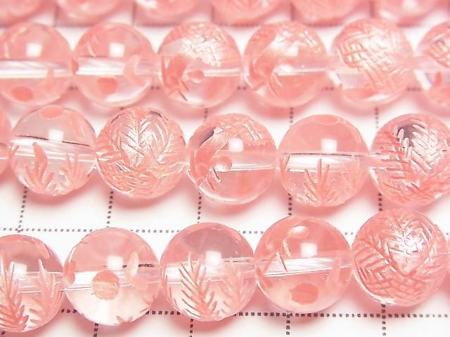 [Video] Red! Phoenix (Four Divine Beasts) Carved! Crystal AAA Round 10mm 1/4 or 1strand beads (approx. 15inch/36cm)