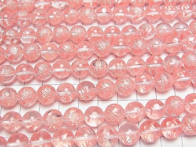 [Video] Red! Phoenix (Four Divine Beasts) Carved! Crystal AAA Round 10mm 1/4 or 1strand beads (approx. 15inch/36cm)
