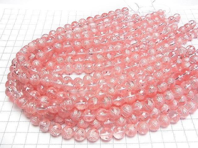 [Video] Red! Phoenix (Four Divine Beasts) Carved! Crystal AAA Round 10mm 1/4 or 1strand beads (approx. 15inch/36cm)