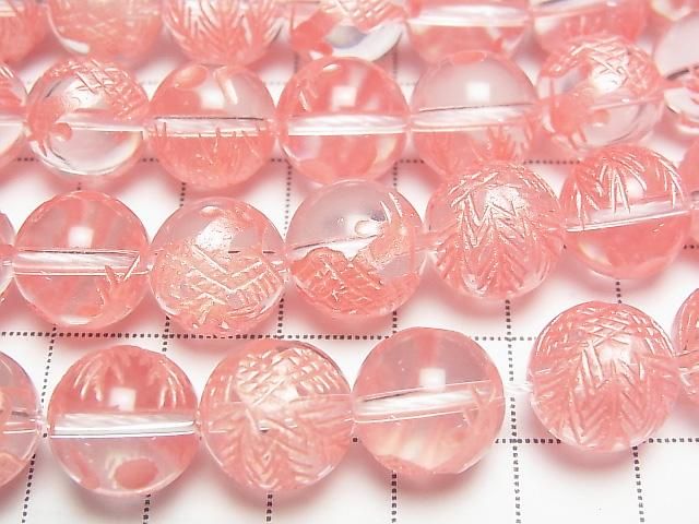[Video] Red! Phoenix (Four Divine Beasts) Carved! Crystal AAA Round 12mm 1/4 or 1strand beads (approx. 15inch/36cm)