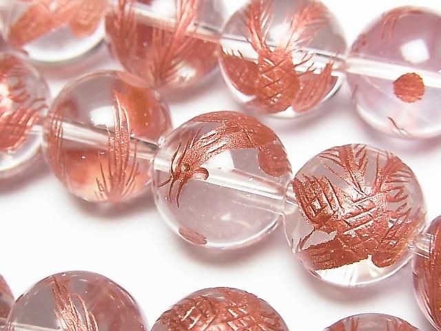 [Video] Red! Phoenix (Four Divine Beasts) Carved! Crystal AAA Round 16mm 1/4 or 1strand beads (approx. 14inch/35cm)