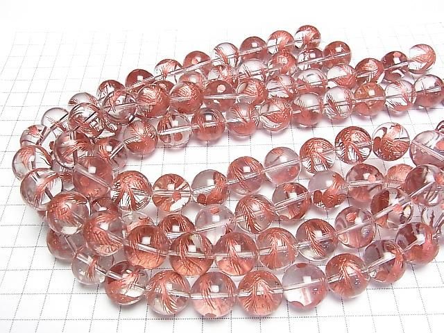 [Video] Red! Phoenix (Four Divine Beasts) Carved! Crystal AAA Round 16mm 1/4 or 1strand beads (approx. 14inch/35cm)