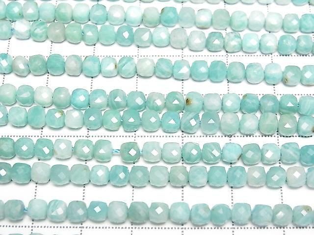 Amazonite AA+ Cube Shape 4x4x4mm 1strand beads (aprx.15inch/36cm)High Quality!