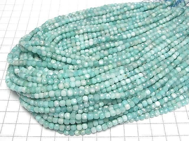 Amazonite AA+ Cube Shape 4x4x4mm 1strand beads (aprx.15inch/36cm)High Quality!