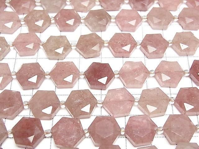 Pink Epidote AA+ Hexagram 12x13mm 1strand beads (approx. 15inch/36cm)