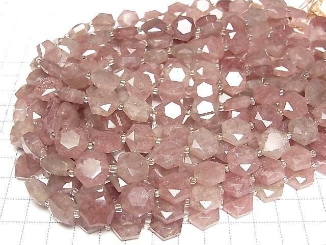 Pink Epidote AA+ Hexagram 12x13mm 1strand beads (approx. 15inch/36cm)