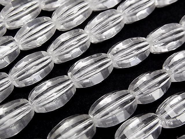 [Video] Crystal AAA- 6 Faceted Rice Beads 14x10mm half or 1 strand (approx. 15inch/36cm)