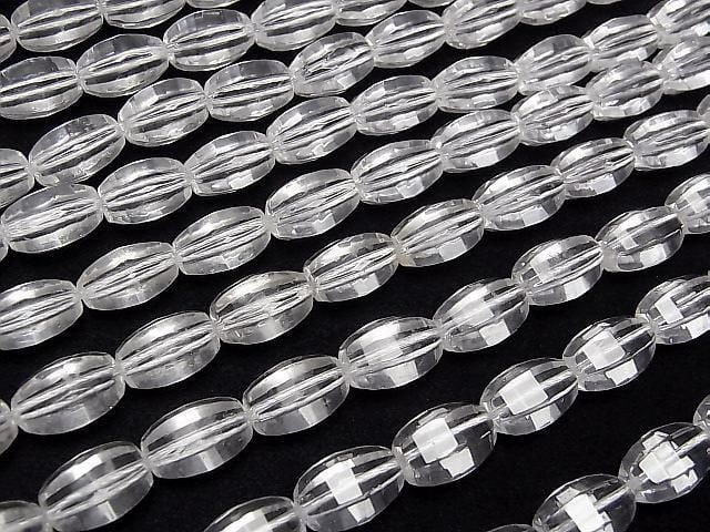 [Video] Crystal AAA- 6 Faceted Rice Beads 14x10mm half or 1 strand (approx. 15inch/36cm)