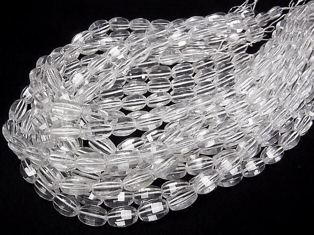 [Video] Crystal AAA- 6 Faceted Rice Beads 14x10mm half or 1 strand (approx. 15inch/36cm)