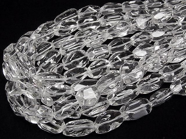 Quartz cristallin AAA - Pépites à facettes 1 rang de perles (environ 34 cm/14 pouces)