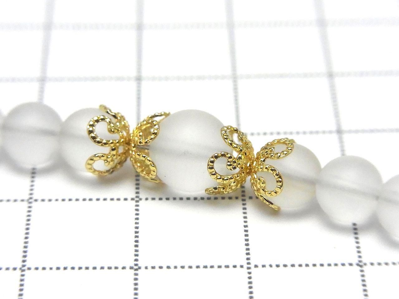 Metal parts Bead Caps 6.5 x 6.5 x 3.5 mm gold color 10pcs