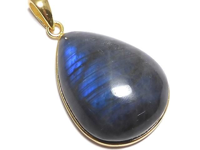 Blue Labradorite AAA Pendant 18KGP NO.96 [One of a kind]