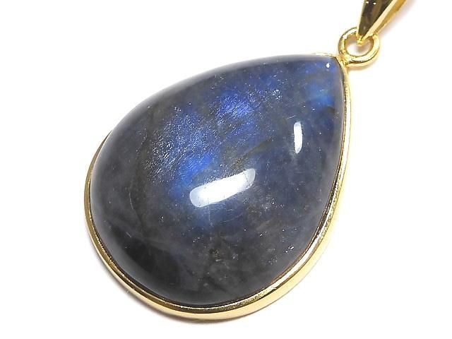 Blue Labradorite AAA Pendant 18KGP NO.97 [One of a kind]