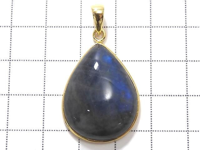 Blue Labradorite AAA Pendant 18KGP NO.97 [One of a kind]