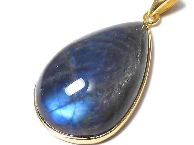 Blue Labradorite AAA Pendant 18KGP NO.98 [One of a kind]