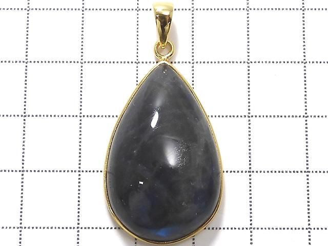 Blue Labradorite AAA Pendant 18KGP NO.98 [One of a kind]