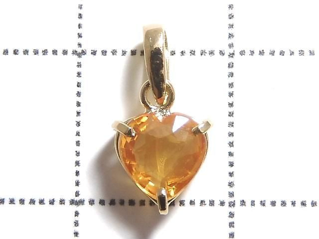 High Quality Orange Sapphire Pendant [18K Yellow Gold] NO.11 [One of a kind]