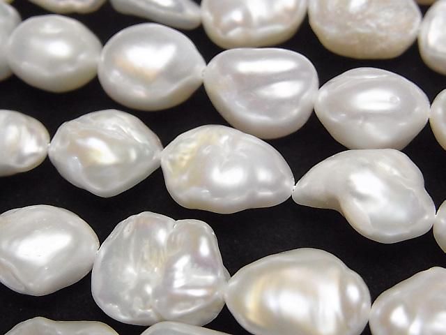 [Video] Fresh Water Pearl AA++ Baroque 9-13mm White 1strand beads (approx. 14inch/34cm)