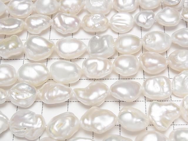 [Video] Fresh Water Pearl AA++ Baroque 9-13mm White 1strand beads (approx. 14inch/34cm)