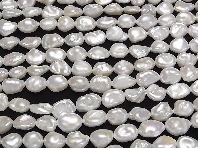 [Video] Fresh Water Pearl AA++ Baroque 9-13mm White 1strand beads (approx. 14inch/34cm)