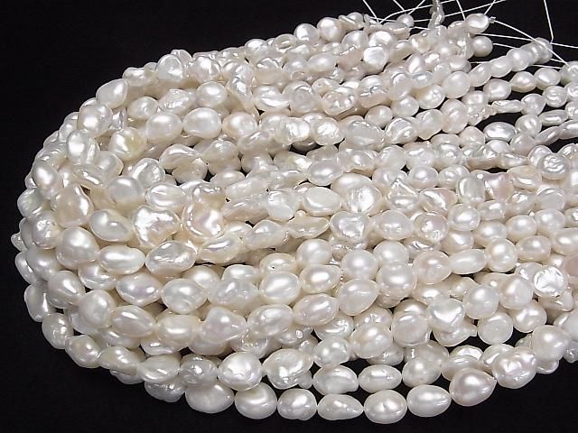 [Video] Fresh Water Pearl AA++ Baroque 9-13mm White 1strand beads (approx. 14inch/34cm)