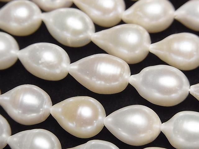 [Video] Fresh Water Pearl AA++ Drop 11-16x8x8mm White 1strand beads (approx. 14inch/34cm)