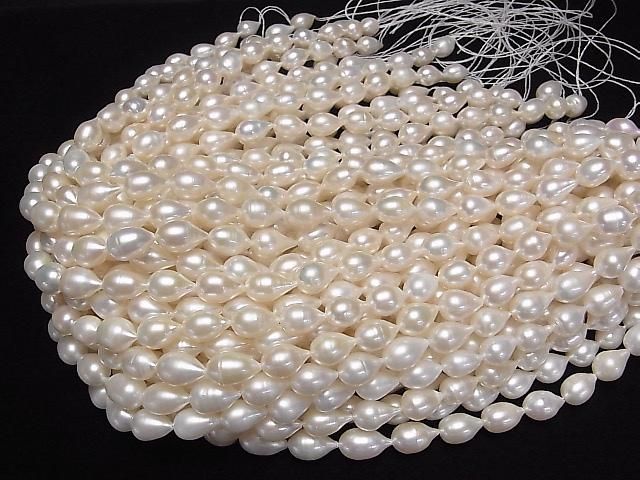 [Video] Fresh Water Pearl AA++ Drop 11-16x8x8mm White 1strand beads (approx. 14inch/34cm)