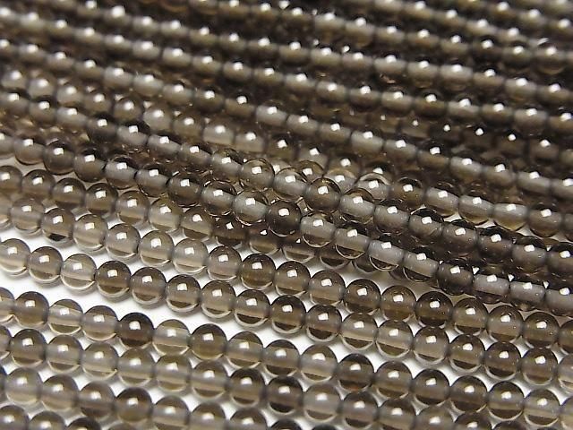 Smoky Quartz Round 2mm 1strand beads (aprx.15inch/36cm)