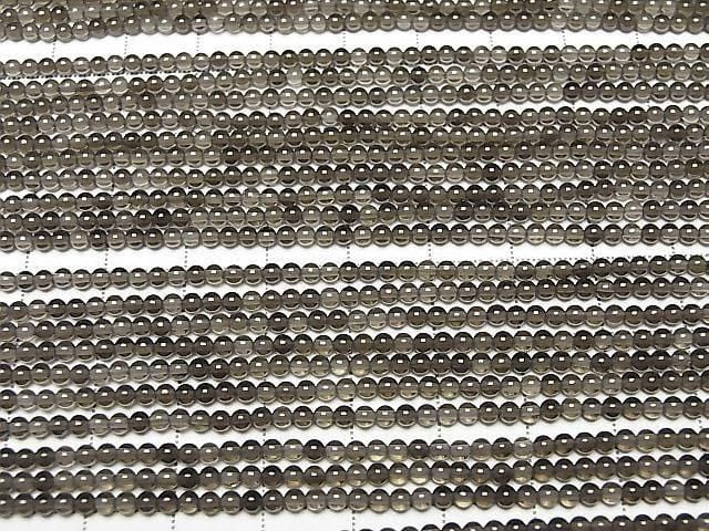Smoky Quartz Round 2mm 1strand beads (aprx.15inch/36cm)