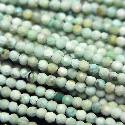 Hochwertig! Peruanische Chrysokollafacettierte Rund 2mm 1 Strang Perlen (ca. 14 Zoll/34 cm)