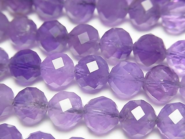 [Video] High Quality! Amethyst AA+ 64-Faceted Round 8mm 1strand Beads (approx. 15 inches/36 cm)