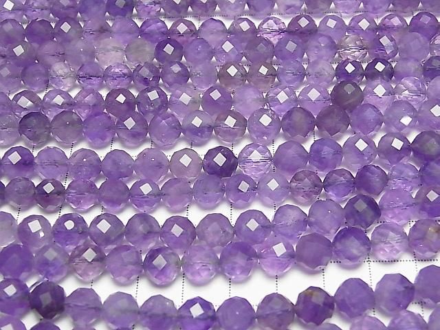 [Video] High Quality! Amethyst AA+ 64-Faceted Round 8mm 1strand Beads (approx. 15 inches/36 cm)