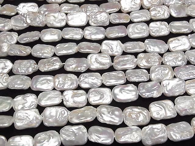 [Video] Fresh Water Pearl AA Rectangle 17-18mm White 1strand beads (approx. 14inch/35cm)