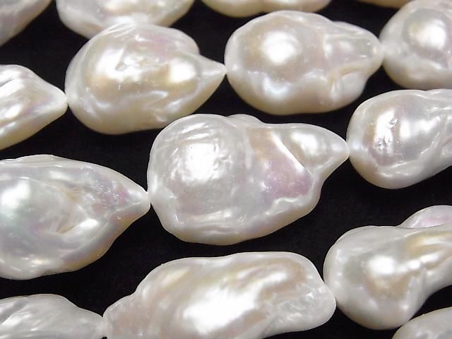 [Video] Fresh Water Pearl AAA- Baroque 14-23mm White 1strand beads (approx. 15inch/36cm)