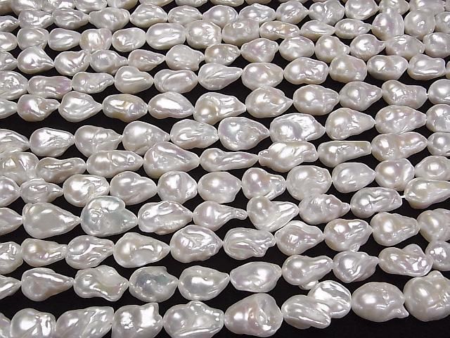 [Video] Fresh Water Pearl AAA- Baroque 14-23mm White 1strand beads (approx. 15inch/36cm)